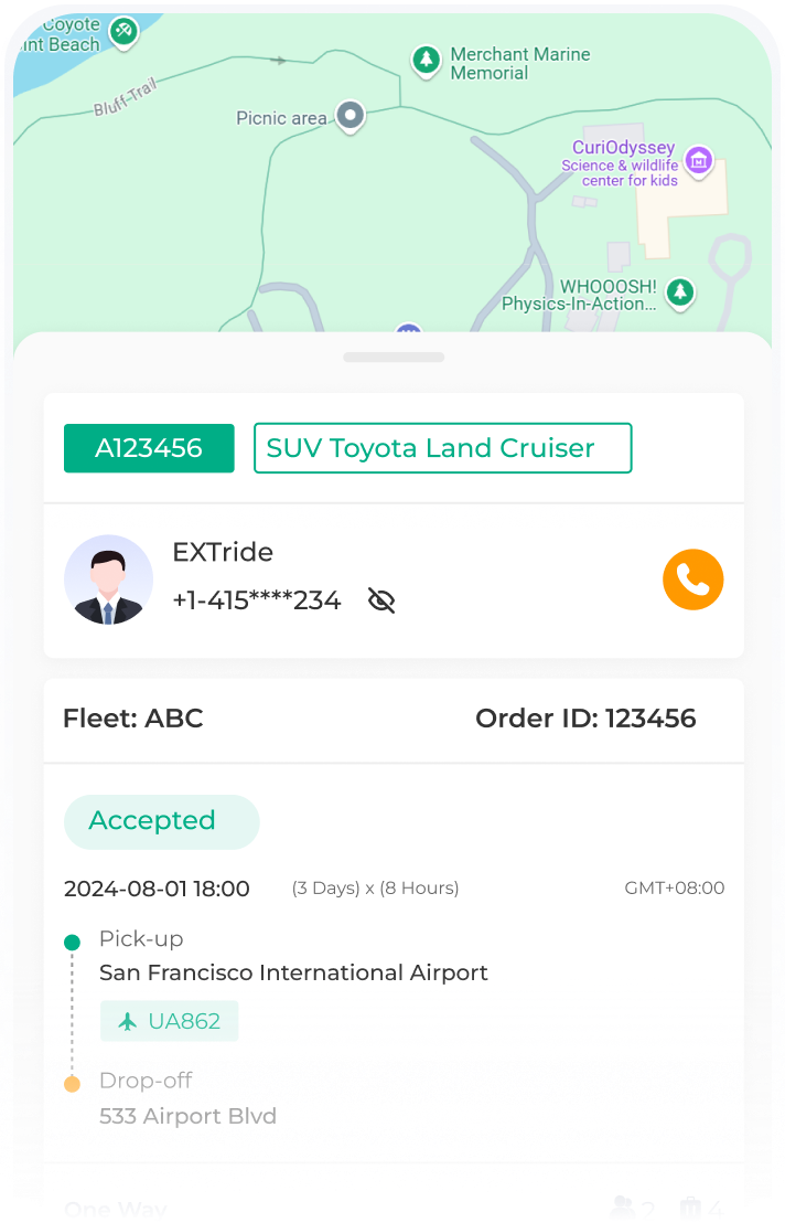 Driver using app